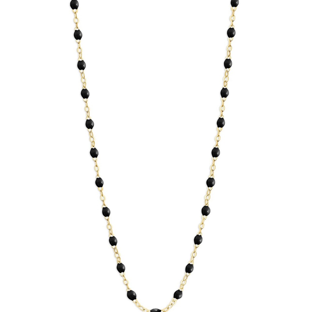 Gigi Clozeau 18K RoseGold Classic Gigi Resin Bead Collar Necklace, 16.5" black